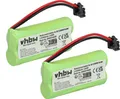 Produktbild: vhbw 2x Akku kompatibel mit DeTeWe BeeTel 900C, 2000C, 2000 schnurlos Festnetz Telefon (800 mAh, 2,4 V, NiMH)