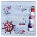Produktbild: Sovie HORECA Serviette Meeresbrise in Blau aus Linclass® Airlaid 40 x 40 cm, 50 Stück - Maritim