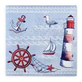 Produktbild: 50 Serviette Meeresbrise in Blau aus Linclass® Airlaid 40x40cm - Maritim Anker