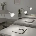 Produktbild: Klemmlampe Weiß Klemmleuchte Klemmlampe Led Mit Stecker Leselampe Spot Beweglich, Metall Titanfarben Glas Weiß, 1x Led 3w 250lm 3000k, Hxlxb 34x9x6,1 Cm, 3er Set
