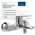 Produktbild: Villeroy&boch - Oasis Badewannenarmatur Aufputz, Wasserhahn Badewanne Mit Rückflussschutz Und Umstellfunktion, Mischbatterie Badewanne Mit Beweglichem Strahlregler, Rund, Chrom
