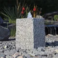 Produktbild: CLGarden Granit Quellsteinbrunnen Naturstein Brunnen 20cm klein Garten Granitbrunnen Komplettset Säule mit LED Licht