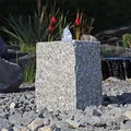 Produktbild: CLGarden Granit Quellsteinbrunnen Naturstein Brunnen klein Garten Granitbrunnen Komplettset Säule mit LED Licht