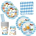 Produktbild: oktoberfest pappteller set,50 Stück oktoberfest deko,enthält oktoberfest teller, oktoberfest servietten, pappbecher, Strohhalme, oktoberfest accessoires für deko oktoberfest party,Grillpartys