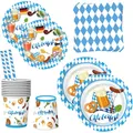 Produktbild: Oktoberfest Pappteller Set,200 Teile,Servietten,Becher,Strohhalme,Partydeko