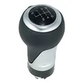 Produktbild: L&P A260-9 Leder Schalthebel Hebel Schaltknauf Schwarz Silber 6 Gang 12mm Knauf Schaltknopf Knopf Schaltung Sportknauf Sporthebel als Plug Play Ersatzteil für Audi A1 A3 A4 A5 A6 Q3 Q5