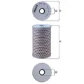 Produktbild: ORIGINAL® Mahle HX 15 Hydraulikfilter, Lenkung für Ford F1000 GALAXIE Renault