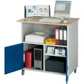 Produktbild: Computerschrank H1180xB1100xT790 mobil enzianblau/lichtgrau m.2Bd.,1 Trennw.RAU