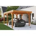 Produktbild: SKAN HOLZ Einzelcarport 'Grunewald' 321 x 554 cm eichefarben mit Aluminiumdach