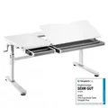 Produktbild: HOKOKinderschreibtisch höhenverstellbar 54-76 cm, Ergo Schreibtisch für Kinder & Jugendliche, 120x60 cm, neigbare Tischplatte mit Schubladen - Weiß