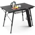 Produktbild: Arebos - Campingtisch 120 x 70 cm Rolltisch Aluminium Falttisch Outdoor schwarz
