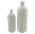 Produktbild: FRANK FLECHTWAREN Vase Weiß, 2er Set, Porzellan, weiß, Maße: Ø 5 x 15 cm, Ø 6 x 20 cm, tolles Rillendesign