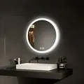 Produktbild: Badspiegel Mit Beleuchtung Rund Badezimmerspiegel (ф50cm, Warmweißes/kaltweißes/neutrales Licht, Touch-schalter, Beschlagfrei, Power-off-memory-funktion) - Emke