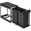 Produktbild: Mülleimer küche, Mülltrennsystem für Unterschrank, 2 x 15 L, Abfalleimer 2 Fächer, ausziehbar, Stahlrahmen