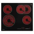 Produktbild: KKT KOLBE Glaskeramik Kochfeld 60 cm | Autark | 6,6 kW | 4 Zonen | 9 Stufen | Bräterzone | Dualkochzone | Slim-Designrahmen | Touch Slider | Timer... - Schwarz