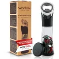 Produktbild: wortek Flaschenöffner Getränkeöffner mit Auffangbehälter Bieröffner (Set, 2-tlg., Flaschenöffner mit Kronkorken Sammler), Geschenk für Männer und Bierliebhaber Biergeschenk schwarz|weiß