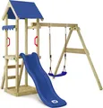 Produktbild: WICKEY Spielturm Klettergerüst TinyWave mit Schaukel & Rutsche, Kletterturm mit Sandkasten, Leiter & Spiel-Zubehör - blau