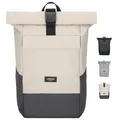 Produktbild: Rucksack Damen Herren Beige Grau - No 4 - Rolltop Backpack mit Laptopfach Uni...