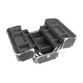 Produktbild: HMF 14901-02 Alu Transportkoffer mit individuellen Trennwänden, Werkzeugkoffer leer, 33 x 22,5 x 24 cm, Schwarz