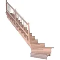 Produktbild: Treppe Lindos Buche Gewendelt Links Setzstufen 100 cm Holz-Design-Geländer FSC®