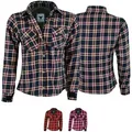 Produktbild: BULLDT Motorradjacke BLD1200 (mit 4 CE-Protektoren) Damen Motorradhemd Lumberjack Hemd Futter aus Aramid-Kevlar-Fasern rot 48/4XL