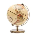 Produktbild: TOPGLOBE 14cm Antiker Globus- Englische Karte - Metallbasis Bronzierte Farbe - Pädagogische/geografische/moderne Schreibtischdekoration - für Schule, Zuhause und Büro