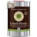 Produktbild: OLI-NATURA Leinöl-Firnis, biologischer Holzschutz, lebensmittelecht-zertifiziert, 1L, farblos - natur