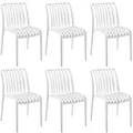 Produktbild: TECTAKE Gartenstühle Alcudia, wetterfest, stapelbar  6er Setweiß