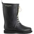Produktbild: Ilse Jacobsen HORNBÆK | Halbhohe Damen Gummistiefel aus Natur Bio Gummi | Wasserdicht | PVC Frei | 3/4 Lange Stiefel mit Schnürsenkel aus Baumwolle | RUB15 | Schwarz 40 EU