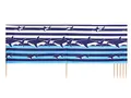 Produktbild: Ladeheid Windschutz Strand Sichtschutz mit Holzstab praktisches Strand Zubehör LAEX001 (Streifen/Haie, 10 m)