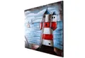 Produktbild: Home4Living Metallbild Wandbild Relief 3D Handarbeit B=83cm, Leuchtturm, 3D-Effekt