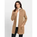 Produktbild: Strickjacke INSPIRATIONEN, Damen, Gr. 38, braun (camel), 50% Baumwolle, 50% Polyacryl, unifarben, Strickjacken Strickjacke