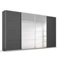 Produktbild: Schwebetürenschrank - grau metallic - 2 Spiegeltüren - 360 cm Kleiderschrank