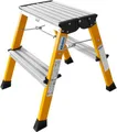 Produktbild: KRAUSE Rolly Doppel-Klapptritt, 2 x 2 Stufen, gelb 93581
