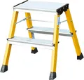 Produktbild: Krause Leiter 130044 Doppelklapptritt Rolly Gelb 2x2 Stufen