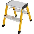 Produktbild: Krause Klapptritt Rolly Fahrbar 2 x 2 Stufen 45 cm x 40 cm x 50 cm Gelb