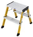 Produktbild: KRAUSE | Alu-Klapptritt | mit Rollen | 2 x 2 Stufen | gelb