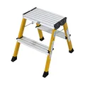 Produktbild: KRAUSE Doppel-Klapptritt Rolly, Gelb, 2 x 2 Stufen, 130044