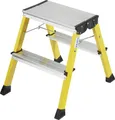 Produktbild: Krause 130044 Aluminium Doppel-Klapptritt klappbar Arbeitshöhe (max.): 2.45m Gelb 1.7kg