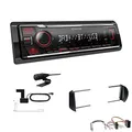 Produktbild: Kenwood KMM-BT408DAB 1-DIN Digital Media Receiver Autoradio DAB+ Bluetooth USB Einbauset passend für Volkswagen VW New Beetle und New Beetle Cabrio 1998-2010 schwarz