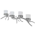 Produktbild: Fink 66 cm langer Teelichthalter 4-flammig Aluminium Kerzenhalter inkl. 4 Gläser
