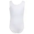 Produktbild: tanzmuster Body Ballettbody Lissy aus weicher Baumwolle ärmelloses Trikot fürs Kinder Ballett weiß 104/110