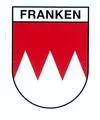 Produktbild: Aufkleber Wappen Franken 80 x 60 mm  Sticker Tattoo Auto