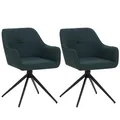 Produktbild: B-Ware 2er-Set Esszimmerstuhl MCW-O47, drehbar, Stoff/Textil (270g/m²), petrol