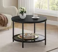 Produktbild: VASAGLE Couchtisch, Wohnzimmertisch, moderner Stil, 65 x 46 cm (Ø x H), Marmorschwarz-Tintenschwarz