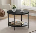 Produktbild: VASAGLE Couchtisch Wohnzimmertisch rund, klein, marmor, modern (inkl. Zubehörpaket & Anleitung), Beistelltisch, rund, Ø 65/80 x 46cm, Marmoroptik, schwarz