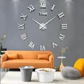 Produktbild: Coraltree DIY 3D Wanduhren Moderne Mute große Wanduhr XXL Stumm Spiegel Aufkleber für Dekoration Geschenk Nach Hause Restaurant Büro und Hotel (Silber)