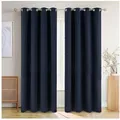 Produktbild: Blumtal Verdunkelungsvorhang 2er-Set Gardinen Wärmeisolierend Blickdicht (2 St), Ösen, verdunkelnd, mit Ösen blau 132 cm x 160 cm