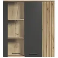 Produktbild: Calicosy - Esteban Vitrinenschrank Wandschrank Grau, Eiche Dekor.