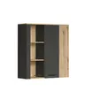 Produktbild: trendteam smart living - Esteban - Vitrine - Anthrazit/Evoke Eiche - Hängevitrine mit 6 Fächern - (BxHxT) 90 x 99 x 34 cm - Hängeschrank in Rillenoptik - kratzfest